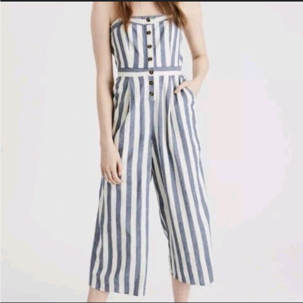 American Eagle striped strapless jumpsuit
